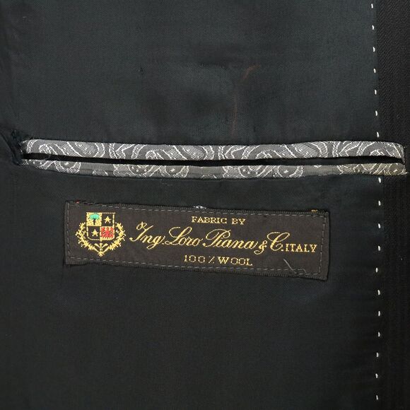 Joseph Abboud Sport Coat Mens 44R Black Wool Jacket Loro Piana Super 120s Blazer - Picture 4 of 16